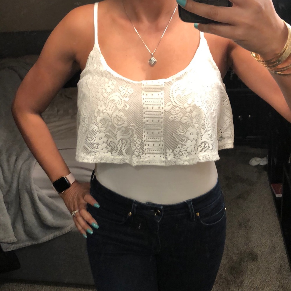 Ivory lace bodysuit